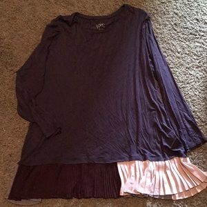 LOGO dark purple long sleeves top